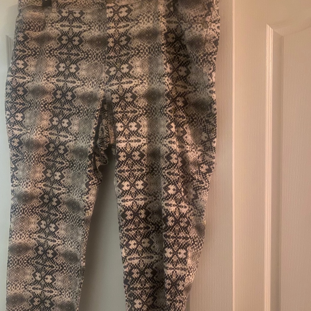 Snake print jeans